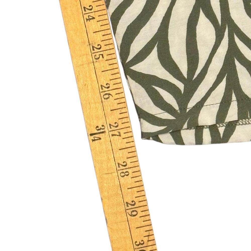 SOHO Apparel Olive Leaf Print Wide Leg Pants L Casual Boho Resort Rayon Blend - Picture 8 of 9
